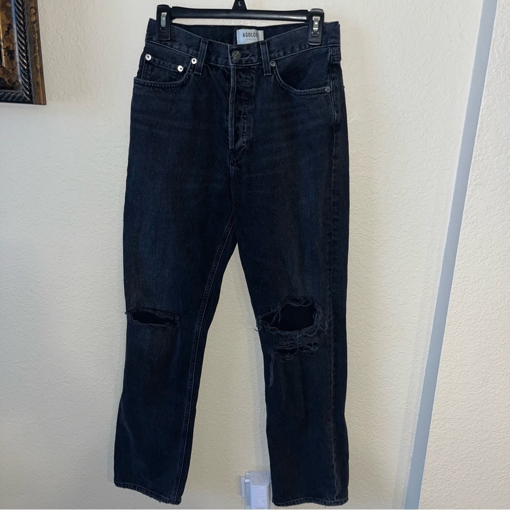 Agolde Lana Mid Rise Straight In Conduct Button Fly Size 26